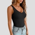 thumbnail image 5 of Only Moment Black Tank Tops for Women Polyester,Spandex Slim Fit Ribbed Racerback Summer Casual Tops Xl, 5 of 7