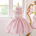 thumbnail image 6 of WEIGFI Child Toddler Girls Dress Wedding Puff Tutu Ball Gown Formal Dressy Bowknot Elegant Solid Color Halter Neck Strapless Performance Graduation Dresses Soft Photo Sundress,Pink,6-7 Years, 6 of 9