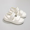 thumbnail image 3 of Ndbuld Womens Slides Sandals Soft Thick Sole Non-Slip Pillow Sandals Sandals Summer Leisure Beach Holiday Sandals Shoes Height Quality New Outdoor Non-slip Comfortable Casual Sneakers White, 3 of 3
