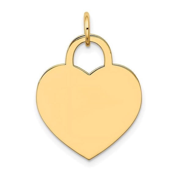 14k Plain .011 Gauge Engravable Heart 22x18mm Disc Charm XM523/11