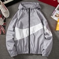 thumbnail image 2 of Men?s Winter Fall Thin Hoodies Outfits, Long Sleeve Color Block Zipper Hooded Sweatshirts, 2 of 4