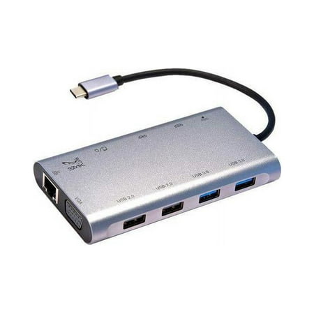 Smk Link - SMK-Link - USB-C - 100W Mini Docking Station - Multi-Stream Triple Video for Notebooks - Silver