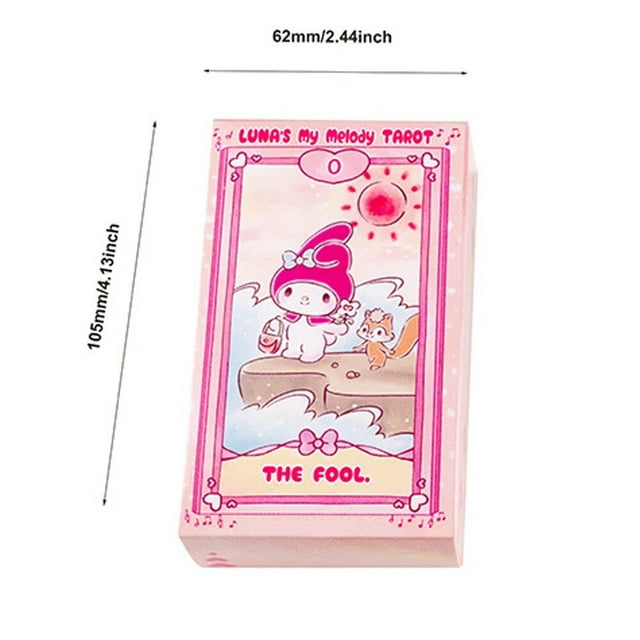 Kuromi-baraja de cartas de Tarot, Melody de Hello Kitty Juego de mesa Sanrio, 78 cartas, oráculo, fiesta familiar