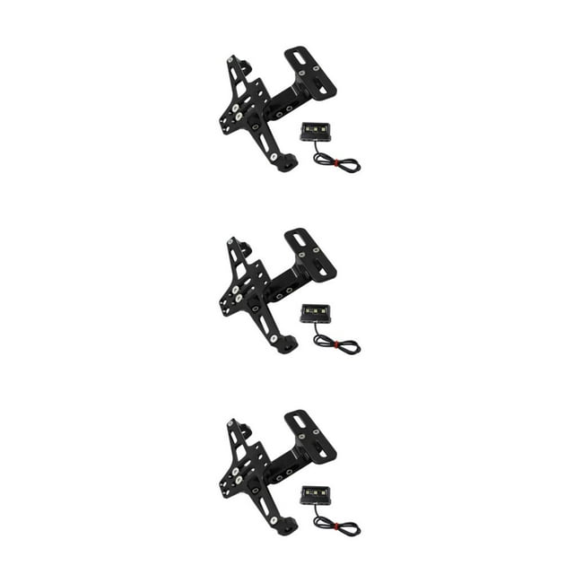 Riwesomey Soporte de luz de señal de giro Marco de soporte de placa de matrícula de motocicleta de aluminio Montaje impermeable con luz LED Type1 NO1