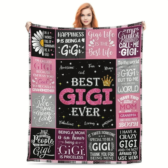 1 Pc Best Gigi Blanket Gifts for Gigi, Gigi Gifts Best Gigi Ever Blanket, Christmas Mother's Day Birthday Present for Gigi from Grandaughter, Throw Blanket 80"X60"