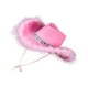 thumbnail image 5 of Sombrero de vaquero clásico Jumpingount Estilo Americano Tela 2Conjunto Rosa, 5 of 6