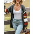 thumbnail image 5 of CUPSHE Women's Striped Rib Knit Pocket Open-Front Cardigan,Sizes S-XL, 5 of 8