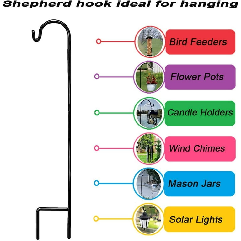 Ashman Shepherds Hook 48 Inch 2 Pack, 2/5 Inch Thick, Super Strong, Rust Resistant Steel Hook Ideal For Use at Weddings, Hanging Plant Baskets, Solar Lights, Lanterns, Bird Feeders, and Wedding Ashman Shepherds Hook 48 Inch 2 Pack, 2/5 Inch Thick, Super Strong, Rust Resistant Steel Hook Ideal For Use at Weddings, Hanging Plant Baskets, Solar Lights, Lanterns, Bird Feeders, and Wedding