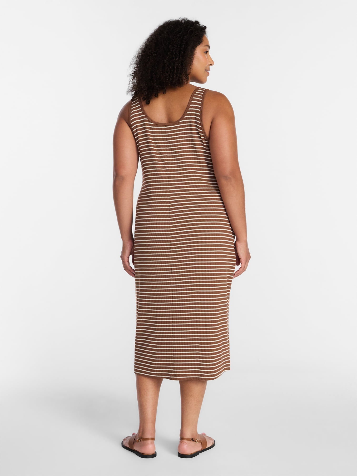 Terra & Sky Women's Plus Sleeveless Ribbed Mini Dress , Sizes 0X-5X