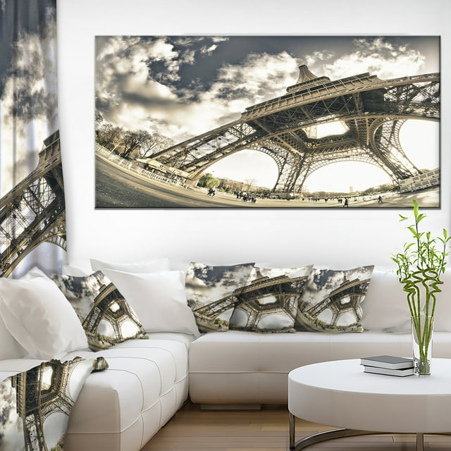 Paris Eiffel Towerin Sunny Winter Morning - Extra Large Canvas Art Print
