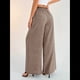 thumbnail image 5 of Pantalones de Mujer con Cintura Elástica Fruncida, Pierna Recta, Tiro Alto y Largos. Marrón XL, 5 of 8