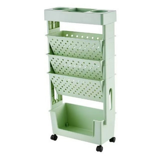 Bibliothèque Mobile en Plastique Amovible Rotative à Capacité Multicouche avec Roue, Format Compact pour Étude Bureau Salle de Conférence