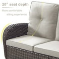 thumbnail image 5 of POCASSY 72" Wide Outdoor Sofa Furniture Brown Outdoor Wicker Sofa Weather Resistant Rattan with Deep Seat for Patio Backyard Porch, Beige, 5 of 9