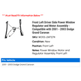 thumbnail image 2 of Front Left Driver Side Power Window Regulator and Motor Assembly - Compatible with 2001 - 2003 Dodge Grand Caravan 2002, 2 of 2