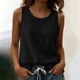 thumbnail image 6 of cocolona Womens Summer Linen Tank Tops Crew Neck Sleeveless Side Split Shirts Trendy Casual Solid Color Blouses, 6 of 6