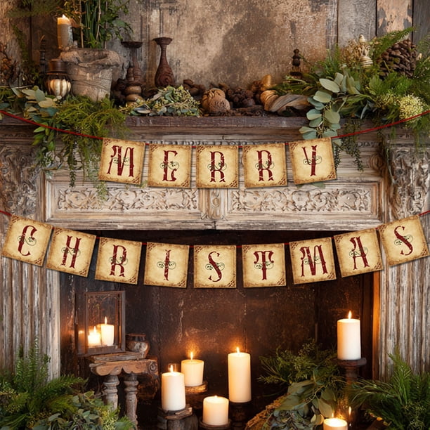 Decoraciones navideñas, adornos navideños, regalos navideños, banderines navideños con letras, banderines de papel para fiestas, decoración para fiestas, guirnaldas de flores, banderines de papel.