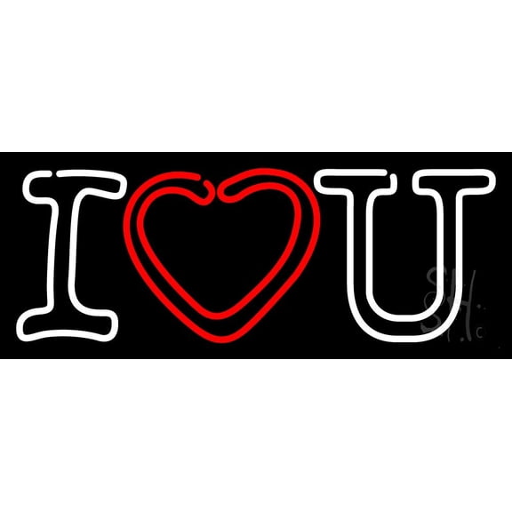 I Love You LED Neon Sign 10 x 24 - inches, Black Square Cut Acrylic Backing, with Dimmer - Bright and Premium built indoor LED Neon Sign for Defence Force.