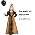 thumbnail image 3 of Girls Queen Costume with Headband Halloween Red Hearts Dress, 3 of 7