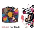 thumbnail image 6 of FORMRS Travel Makeup Bag Large Capacity Train Case Cosmetic Organizer with Adjustable Dividers, Futuristic Circles, 6 of 8
