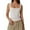 White, variant on Women's Square Neck Sleeveless Double-Layer Tank Tops Basic Tight T Shirts