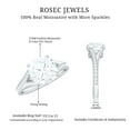 thumbnail image 6 of Rosec Jewels Cushion Cut Solitaire Moissanite Split Shank Ring, Engagement Ring for Women, 925 Sterling Silver, US 4.00, 6 of 7