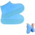thumbnail image 1 of GHSDFBB Housse de Botte de Pluie Extérieure, Housses de Chaussures en Silicone, Réutilisables, Durables, Résistantes à l'Eau, Antidérapantes, Pliables pour Enfants Femmes Hommes (Bleu, P), 1 of 7