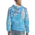 thumbnail image 7 of Honeii Hanging Orchids Floral Blue Pattern Womens Oversized Hoodies Long Sleeve Sweatshirts Pullover Fall Outfits with Pocket-Medium, 7 of 7