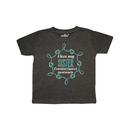 

Inktastic I Love My Sister Ovarian Cancer Awareness Gift Toddler Boy or Toddler Girl T-Shirt