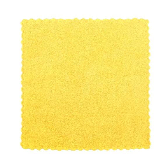 1 Pc Microfiber Cleaning Cloth Absorbent Microfiber Towel Weave Grime Liquid Car Washing Cloth Soft High-Density Non-Abrasive Cleaning Towels for Car Glass Kitchen Reusable Rags, 9.84"X9.84", Yellow