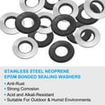 thumbnail image 3 of Uxcell 10x20mm 304 Stainless Steel EPDM Bonded Sealing Neoprene Rubber Washers, 20 Pieces, 3 of 6