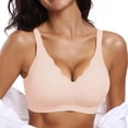 thumbnail image 2 of GEWSEY Womens Wireless Bras Push Up Support Full Coverage Bralettes No Underwire Bra Comfortable Everyday Seamless Tshirt Bras (Rose Gold, 36B-36D), 2 of 7