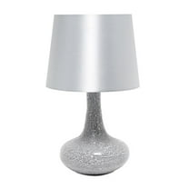 Simple Designs 14.17" Colored Glass Fusion Montage Table Lamp - Gray