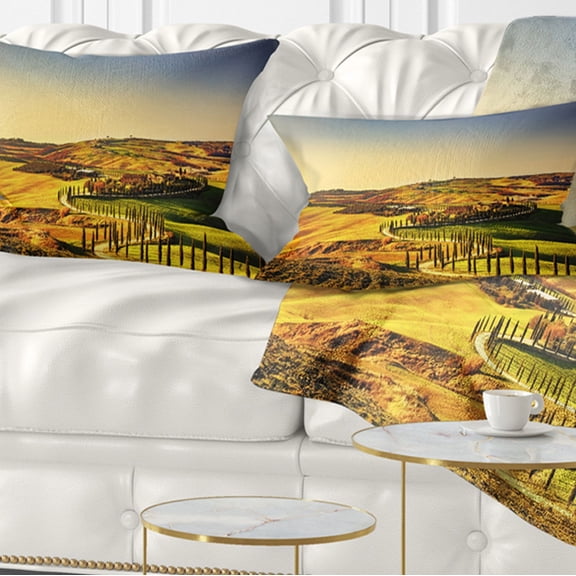 Designart 12" x 20" Green Polyester Throw Pillow