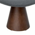 thumbnail image 3 of MINCETA Vanity Stool,17" Modern Ottoman Foot Rest with Upholstered,Makeup Vanity Chair for Bedroom and Living Room,Performance Fabric in Gray with Walnut Oak Color Base, 3 of 5