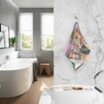 thumbnail image 2 of Yayeee 2 Pack Hand Towels for Bathroom 100% Cotton 16" x 28" Soft Absorbent Kitchen Towel, Purple Cityscape Painting, 2 of 7