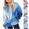 thumbnail image 6 of Ruyang Teen Girls Tie Dye Hoodie Oversized Thin Fall Pullover Sweatshirts Long Sleeve Cute Loose Comfy Tops with Pockets, 6 of 7
