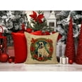 thumbnail image 2 of White Boxer Christmas Flowers Throw Pillow 18 in x 18 in, 2 of 5