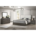 thumbnail image 6 of 1pc Stylish Contemporary Upholstered Full Size Panel Bed with Button Tufting and Dark Gray Finish, 6 of 6