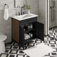 thumbnail image 2 of Sink Vanity Cabinet, White Black, Wood, Metal, Industrial Hotel Bedroom Bathroom, Modern Contemporary HB36011, 2 of 15
