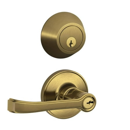 Schlage JC60 V TOR 609 Single Cylinder Keyed Entry Lock Deadbolt, Antique Brass