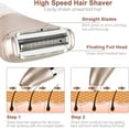thumbnail image 4 of NOGIS Electric Razor for Women - Painless 2-in-1 Women Shaver Hair Remover for Face, Legs and Underarm, Portable Waterproof Bikini Trimmer Wet and Dry Cordless Lady Hair Removal -USB Recharge, 4 of 7