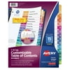 Avery Ready Index 15 Tab Binder Dividers, Customizable Table of Contents, Multicolor Tabs, 6 Sets (11197)