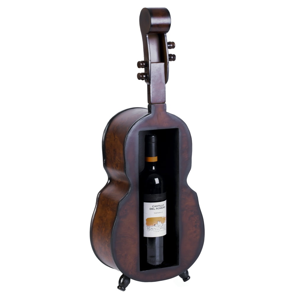 Wooden Violin Shaped Vintage Decorative Single Bottle Wine Holder