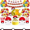 thumbnail image 2 of Pikachu Birthday Party Decoration Supplies Happy Birthday Tableware Plates Balloons Banner Tablecloth Background Glasses, 2 of 5