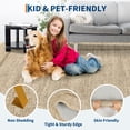 thumbnail image 3 of COZONY 5'x7' Washable Scalloped Rug, Non-Slip Low Pile Bedroom Area Rug, Stain-Resistant Geometric Floor Mat for Living Room, Heather, 3 of 15