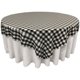 thumbnail image 1 of Mantel cuadrado a cuadros LA Linen poliéster 72 por 72 pulgadas blanco y negro, 1 of 1