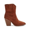 thumbnail image 2 of AQUA COLLEGE Womens Brown Pull Tab Padded Winder Pointed Toe Block Heel Zip-Up Leather Booties 8.5 M, 2 of 4