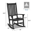 thumbnail image 3 of Giantex Wooden Rocking Chair, Slatted High Back Wood Rocker, Black, 3 of 10