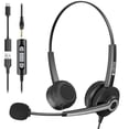thumbnail image 1 of Auriculares USB Voistek con micrófono para ordenador portátil o PC, 1 of 8