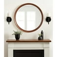 thumbnail image 3 of Kate and Laurel Hatherleigh Modern Mid-Century Round Wooden Wall Mirror, 30 Inch Diameter, Walnut Brown, Decorative Wood Circle Wall Accent for Use as Bathroom Mirror for Over Sink, 3 of 9